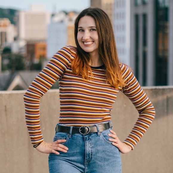 Striped long sleeve ringer - Picture 2 of 3